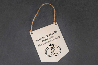 Türschild aus Holz personalisiert mit Name und Gravur