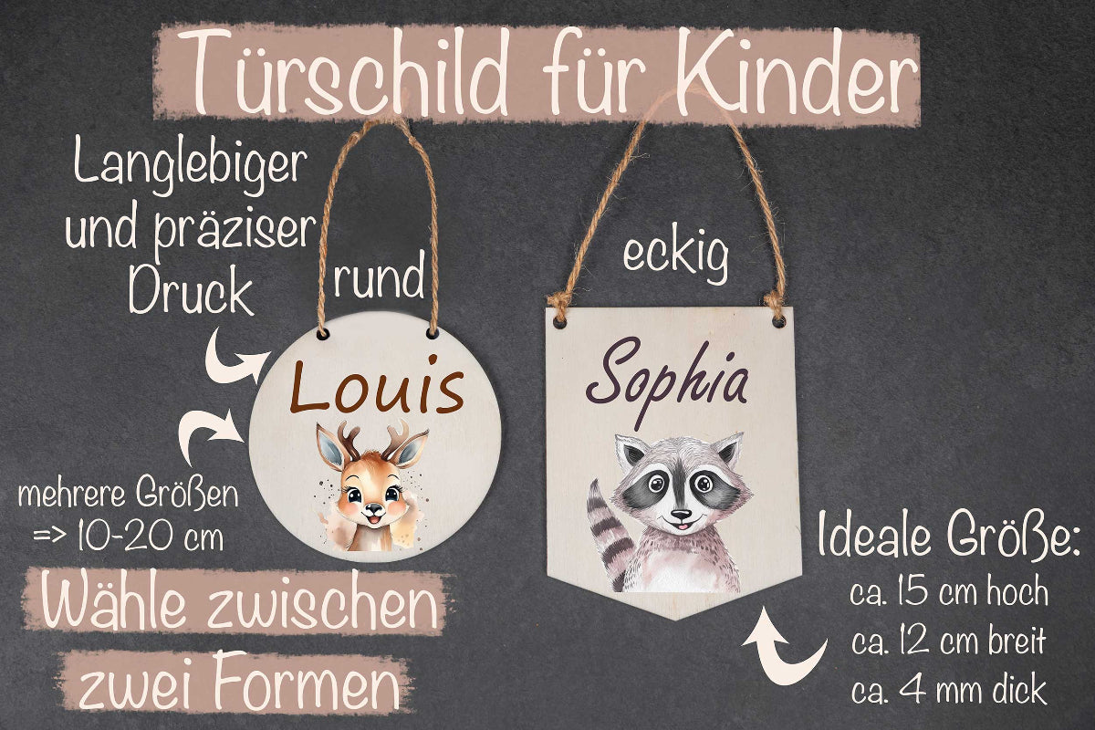 Türschild Kinderzimmer personalisiert bunt