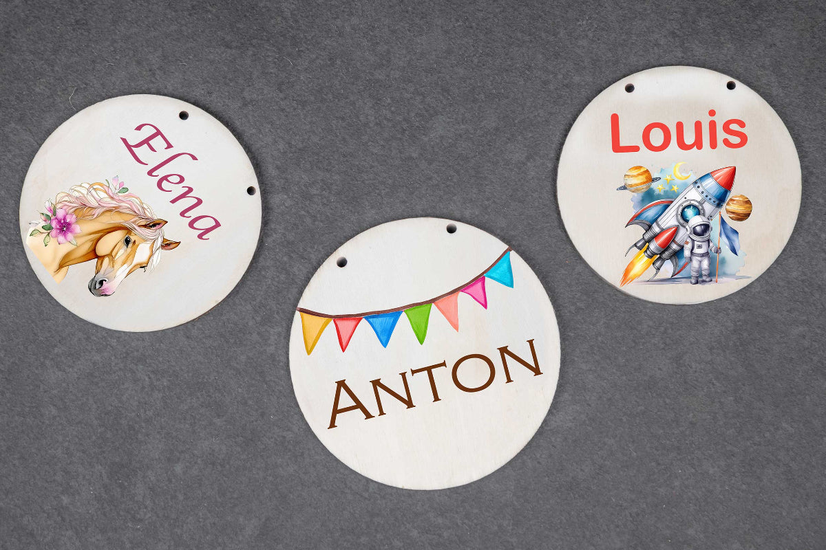 Türschild Kinderzimmer personalisiert bunt