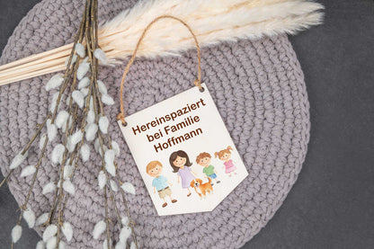 Türschild aus Holz personalisiert mit Name