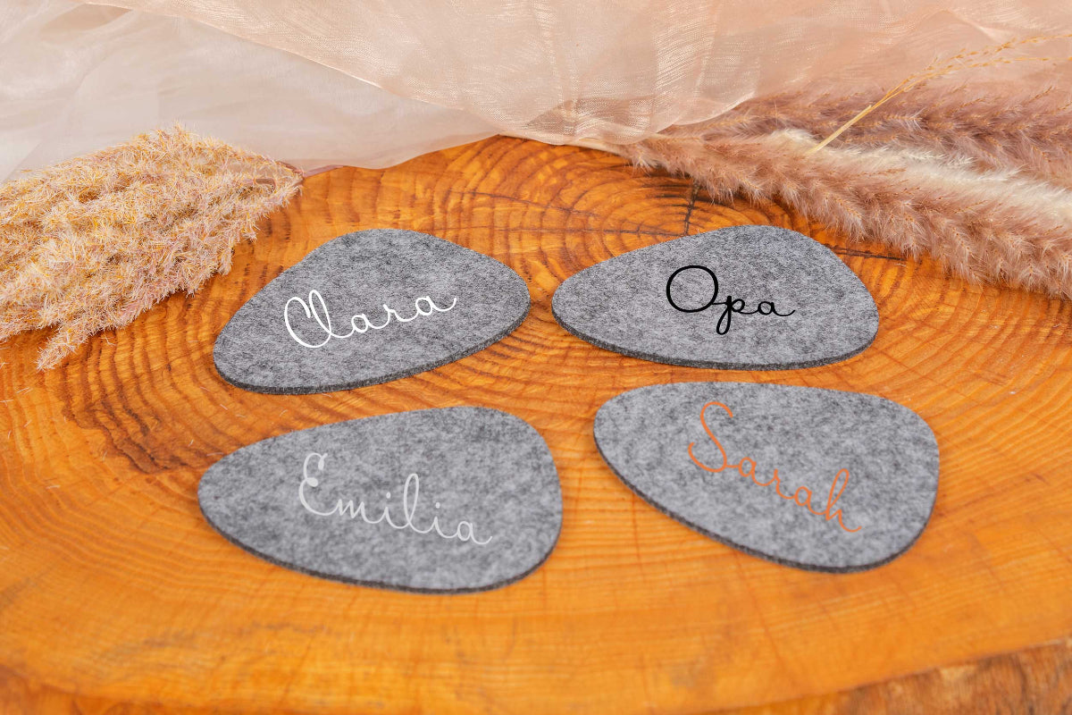 Filz Untersetzer personalisiert mit Name