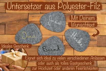 Filz Untersetzer personalisiert mit Name