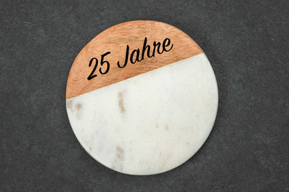 Marmor Untersetzer personalisiert mit Holz
