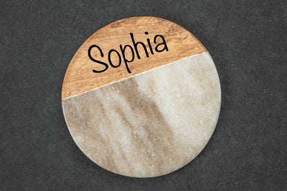 Marmor Untersetzer personalisiert mit Holz