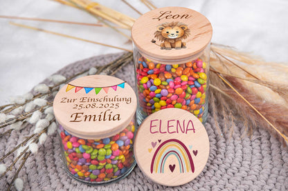 Vorratsglas personalisiert mit Name für Kinder - bunt - Keksglas
