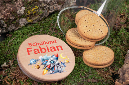 Vorratsglas personalisiert mit Name für Kinder - bunt - Keksglas