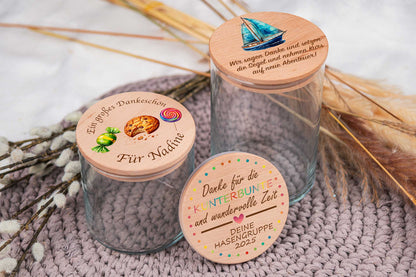 Personalisiertes Vorratsglas mit Name - bunt - Keksglas
