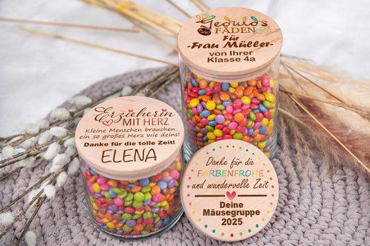 Personalisiertes Vorratsglas mit Name - bunt - Keksglas