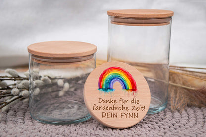 Personalisiertes Vorratsglas mit Name - bunt - Keksglas