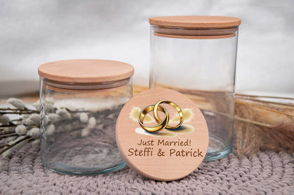 Vorratsglas personalisiert mit Name bunt - Hochzeitsgeschenk