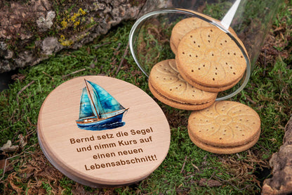 Personalisiertes Vorratsglas mit Name - bunt - Keksglas