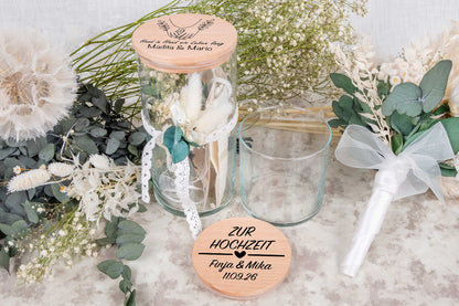 Personalisiertes Hochzeitsgeschenk Geldgeschenk • Vorratsglas