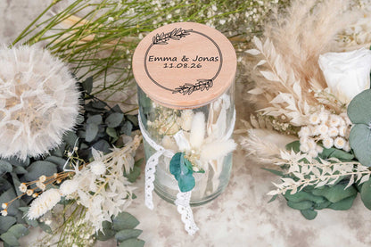 Personalisiertes Hochzeitsgeschenk Geldgeschenk • Vorratsglas