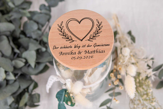 Personalisiertes Hochzeitsgeschenk Geldgeschenk • Vorratsglas