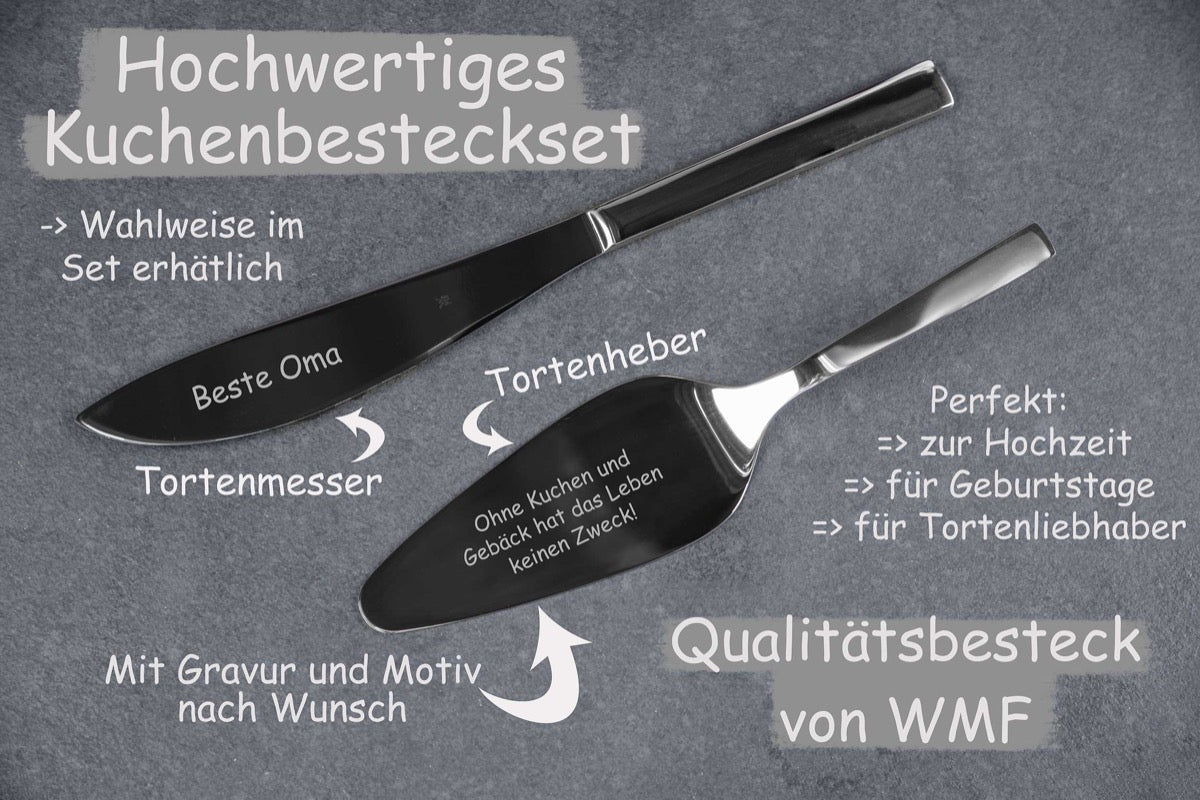 WMF Tortenheber und Tortenmesser im Set personalisiert – diekreativwelt