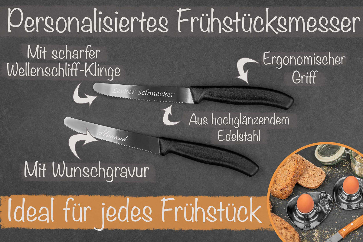 Personalisiertes Messer mit Edelstahl-Klinge und Kunststoff-Griff