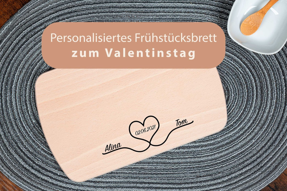 Personalisiertes Schneidebrett zum Valentinstag, Jahrestag
