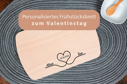 Personalisiertes Schneidebrett zum Valentinstag, Jahrestag