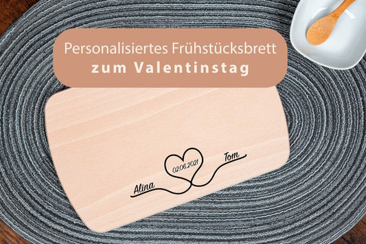 Personalisiertes Schneidebrett zum Valentinstag, Jahrestag