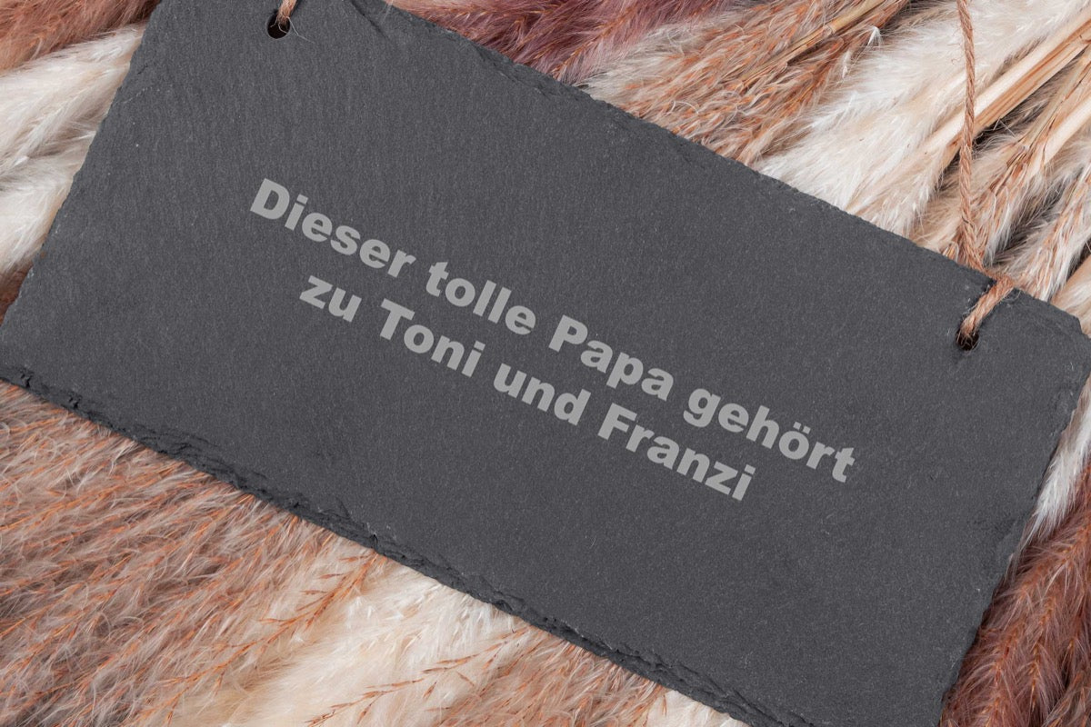 Schieferschild personalisiert mit Gravur perfekt als Türschild - Schieferplatte