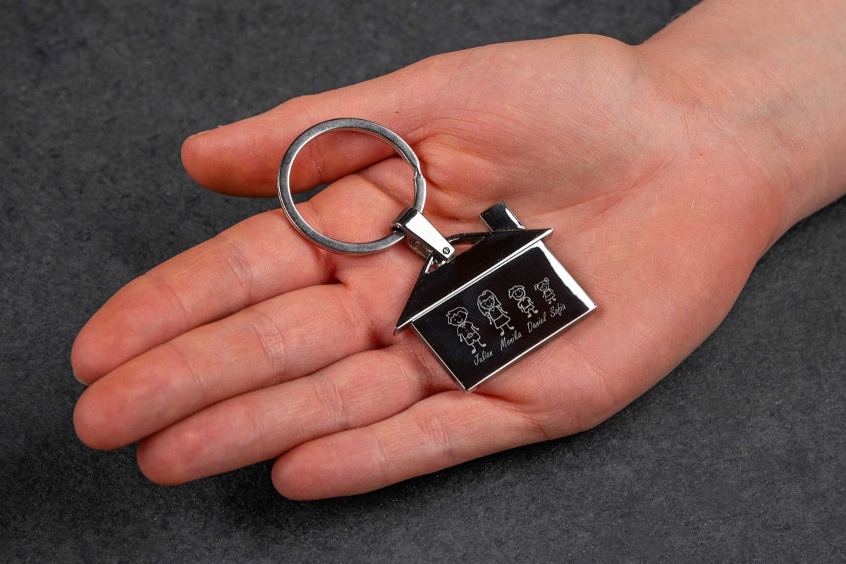 Schlüsselanhänger personalisiert, mit Halbedelstein – Glücksstein, Name  oder Text