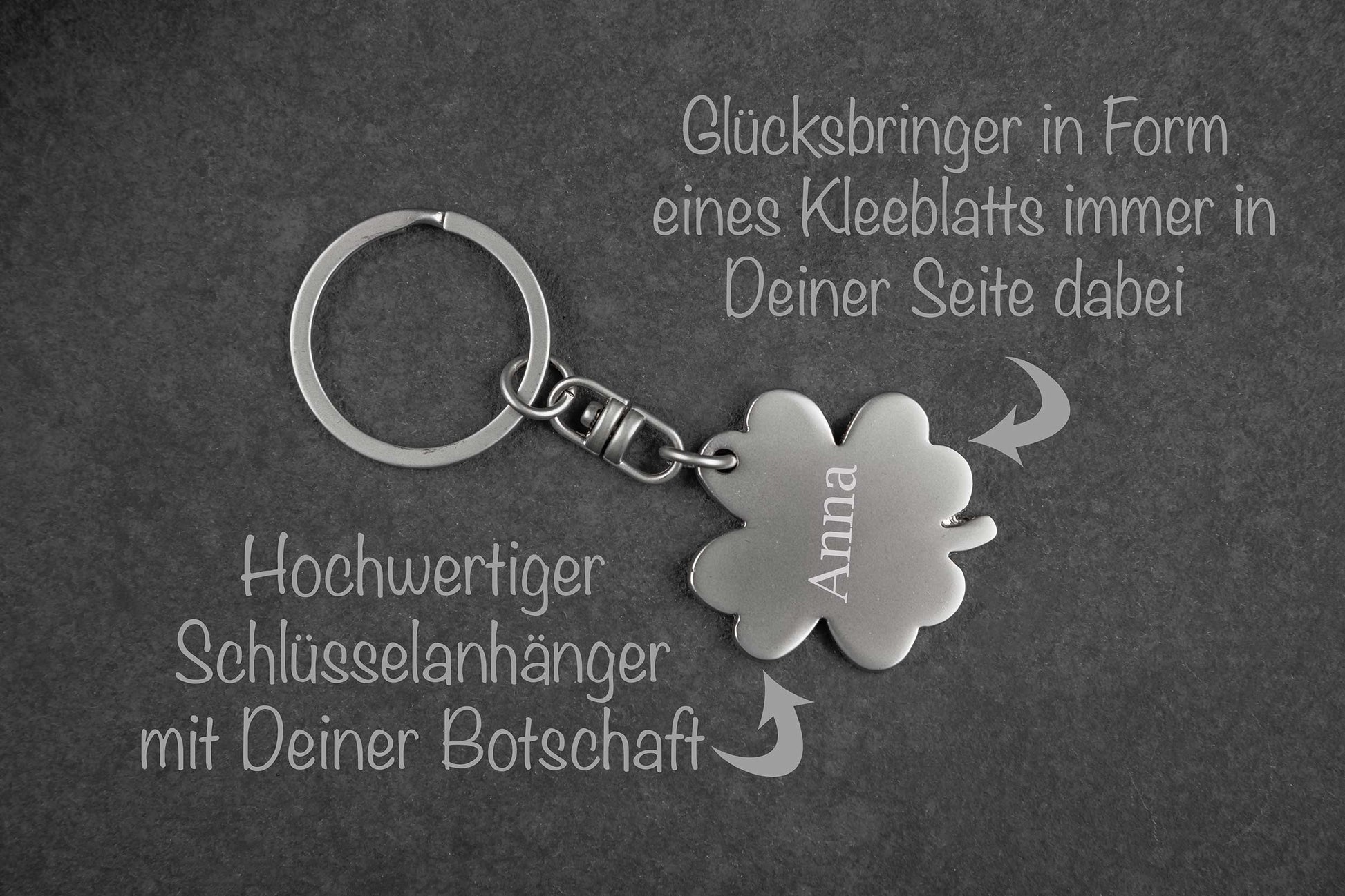 Kleeblatt Schlüsselanhänger personalisiert