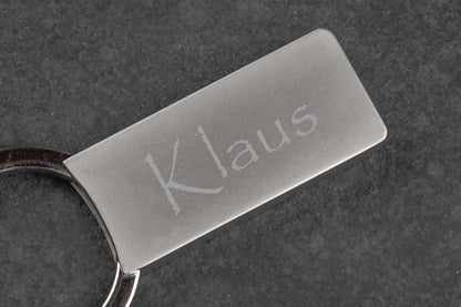 Schlüsselanhänger personalisiert mit Gravur als Rechteck