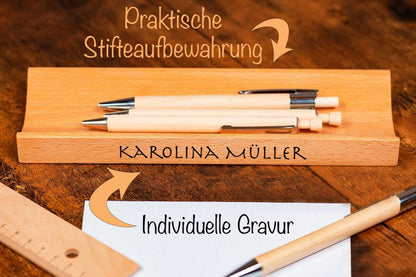 Stiftehalter mit einer personalisierten Gravur