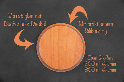 Vorratsglas mit Liebesmotiven